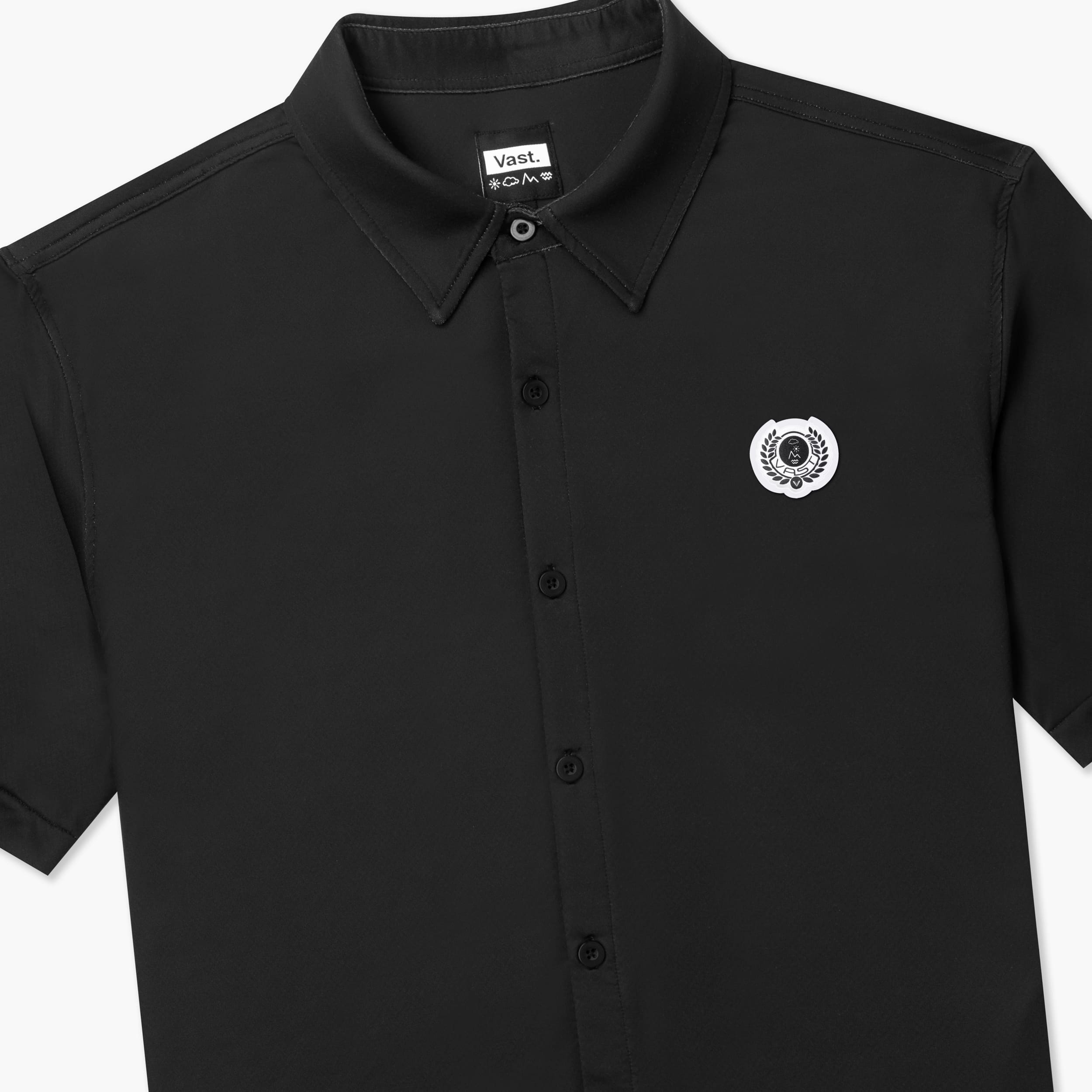 Aqua Terra Night Shade Tech Button Up - 黑色經典圖騰襯衫