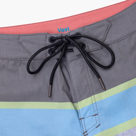 VAST Natural Lines   疊色線條復古短版衝浪褲-海軍藍