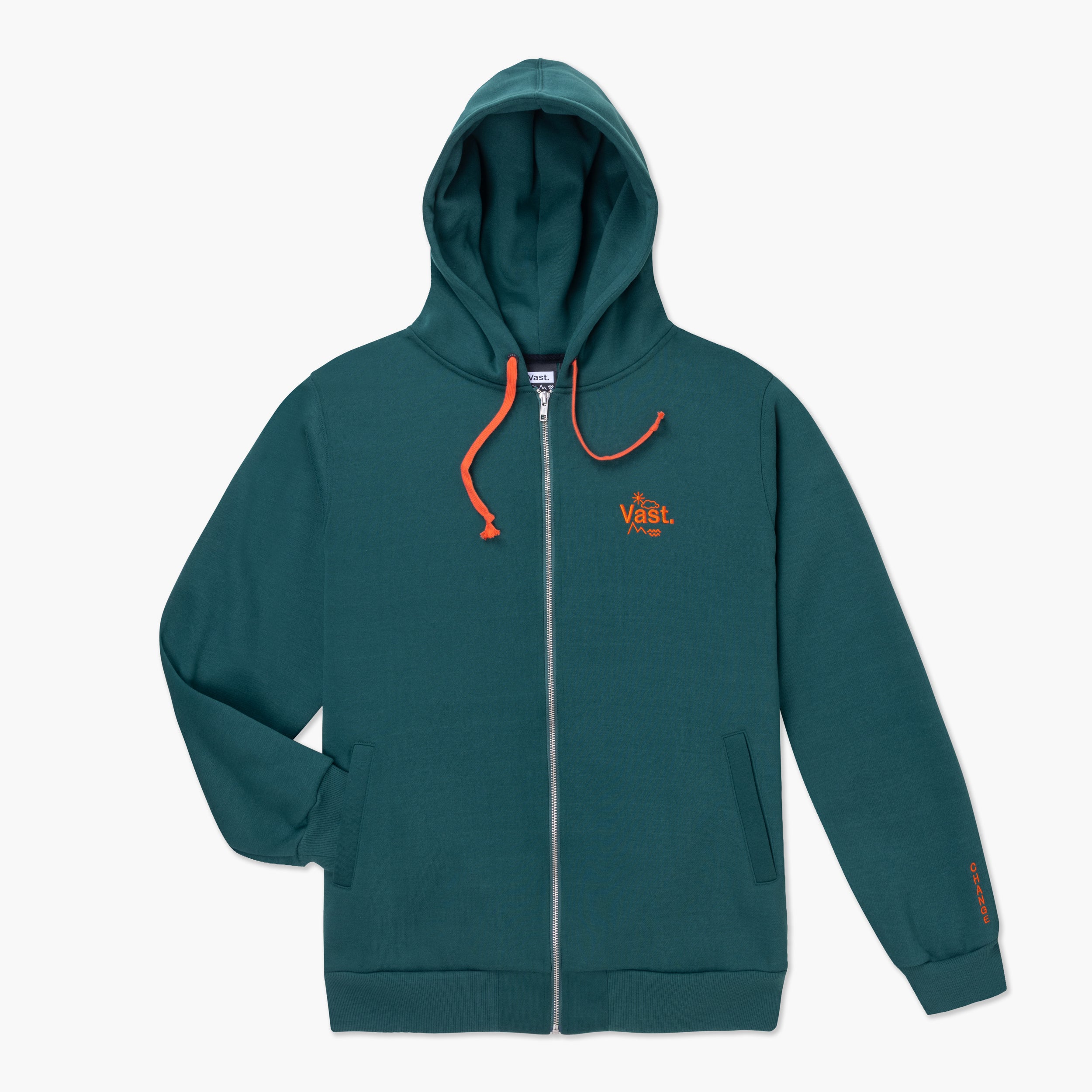 Vast  Zip Up Hoodie-連帽外套-深綠色