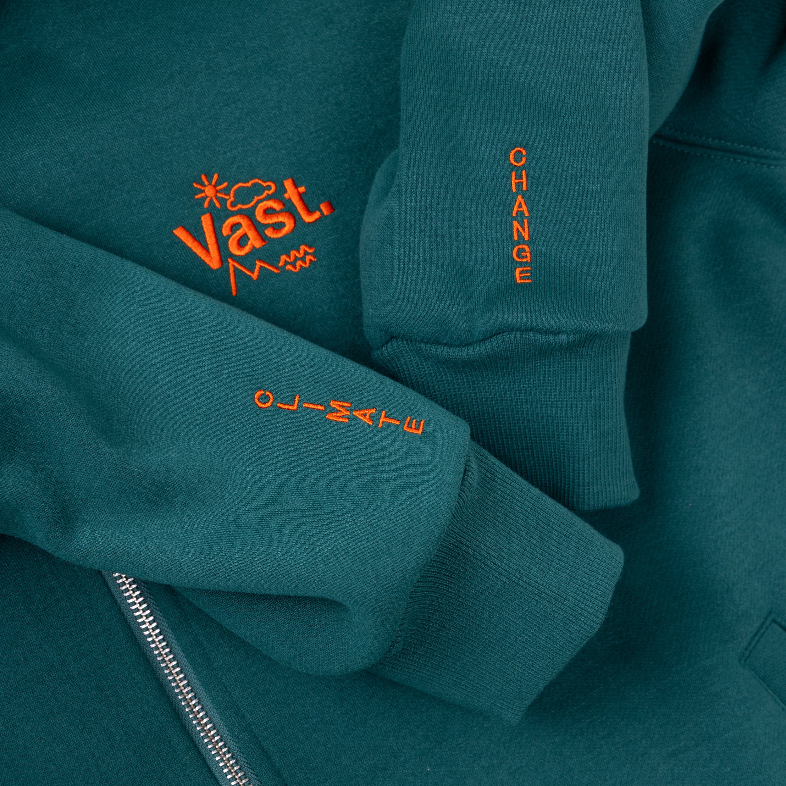 Vast  Zip Up Hoodie-連帽外套-深綠色