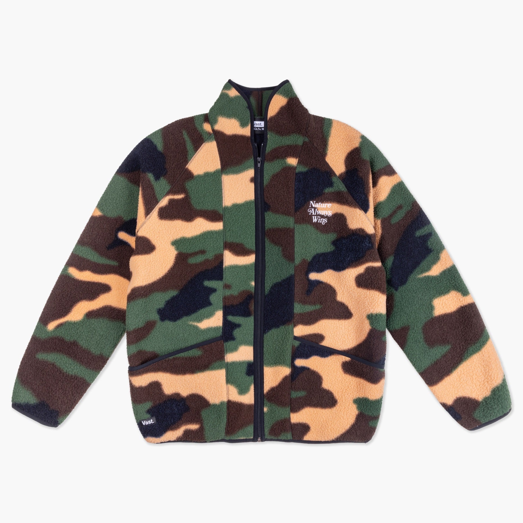 VAST Army Camo Sherpa 迷彩絨毛外套 正面 軍綠色