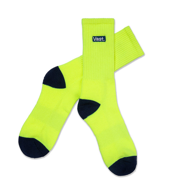 VAST Neon Socks 螢光綠中筒襪