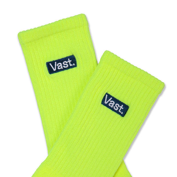 VAST Neon Socks 螢光綠中筒襪