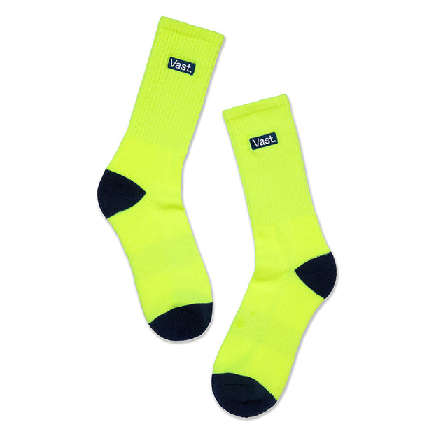VAST Neon Socks 螢光綠中筒襪