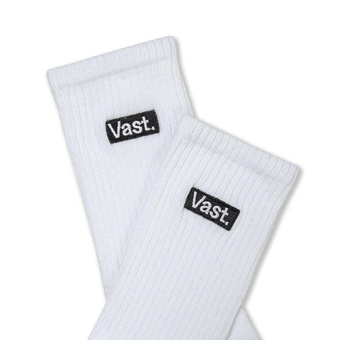 VAST White Socks 純白撞色中筒襪