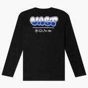 VAST 復古塗鴉泡泡體 長袖上衣 - 黑