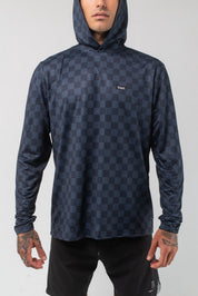 VAST Aqua Terra Lite Check Check Tech Daily Hoodie 模特兒穿著展示 黑色