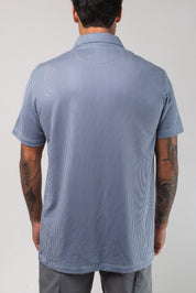 VAST Aqua Terra Linear Polo 模特兒穿著展示 藍
