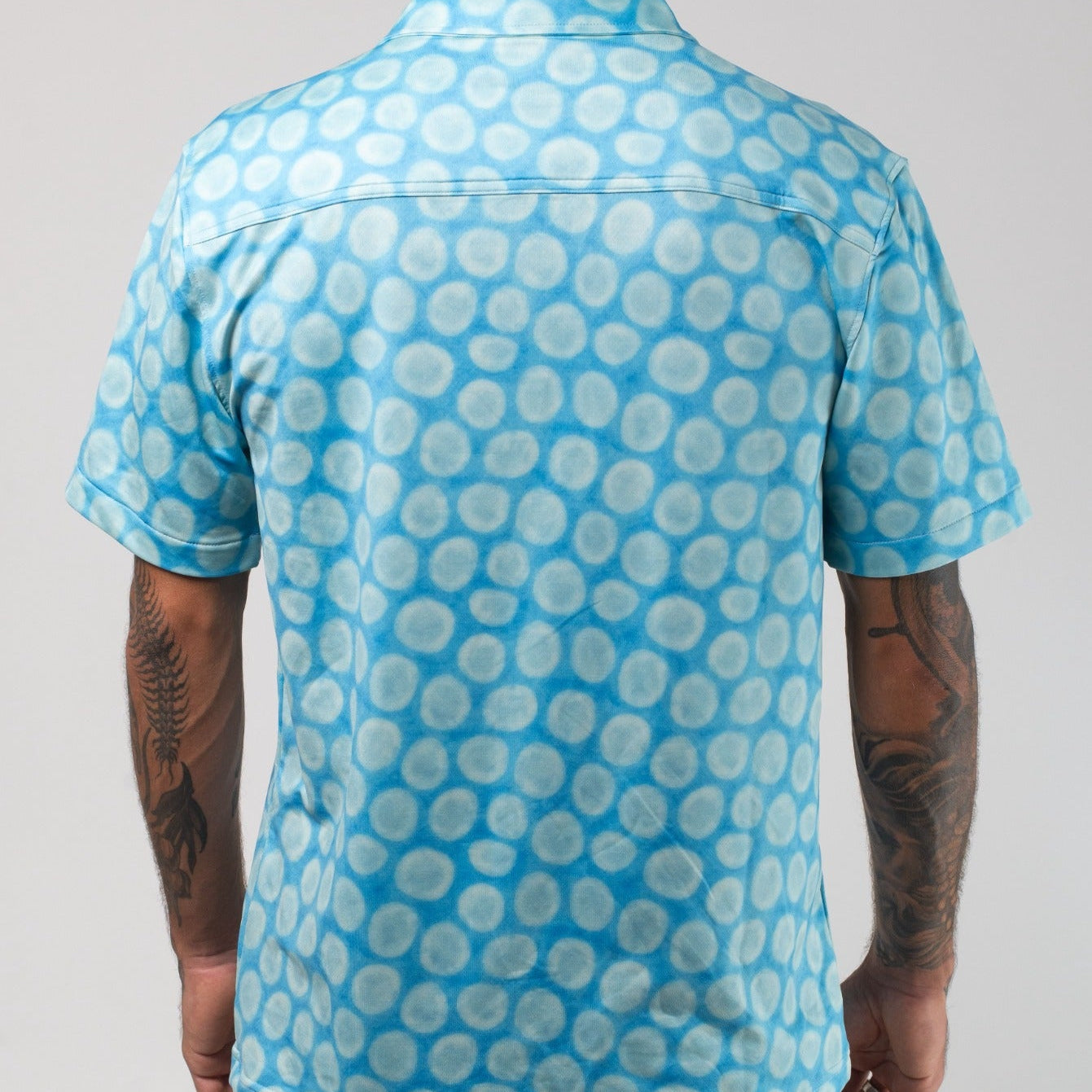 VAST Aqua Terra Mid Century Modern Tech Button Up 模特兒穿著展示 綠
