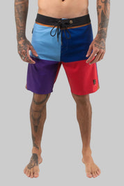 VAST Color Blocks 4 Copper Boardshort 模特兒穿著展示 紅