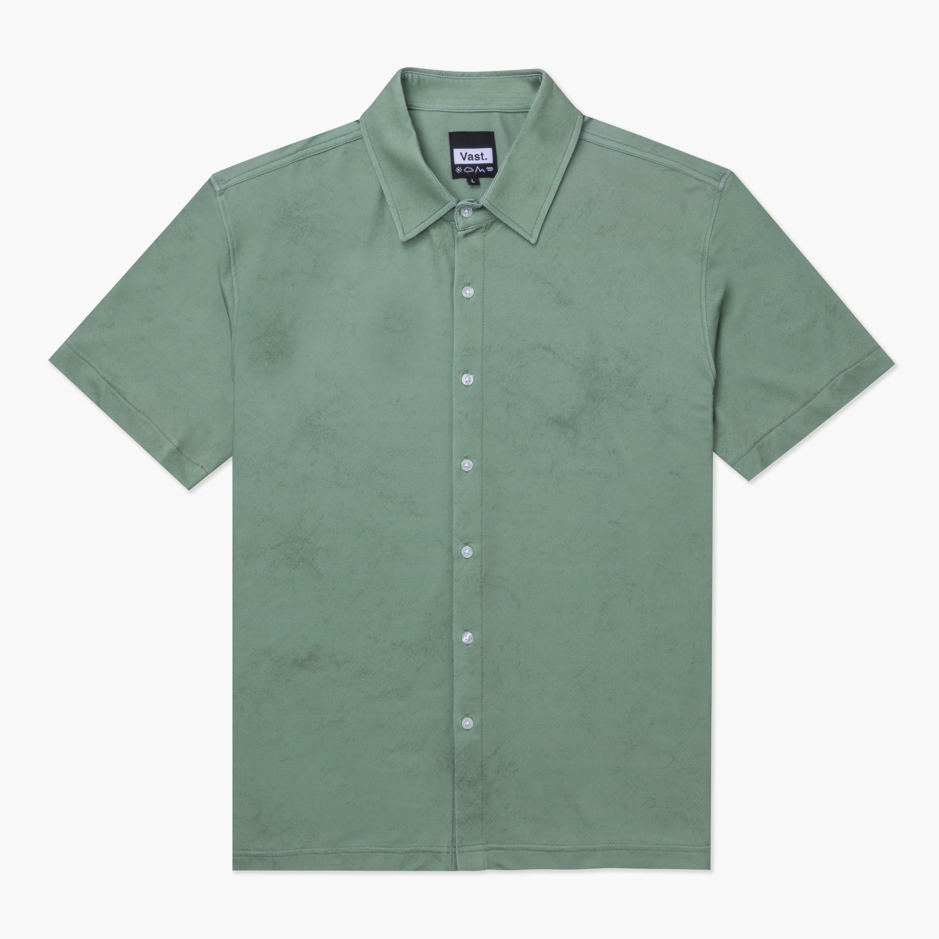 VAST Patina Button Up 防曬機能衝浪短袖襯衫 官方商品圖 1 軍綠色