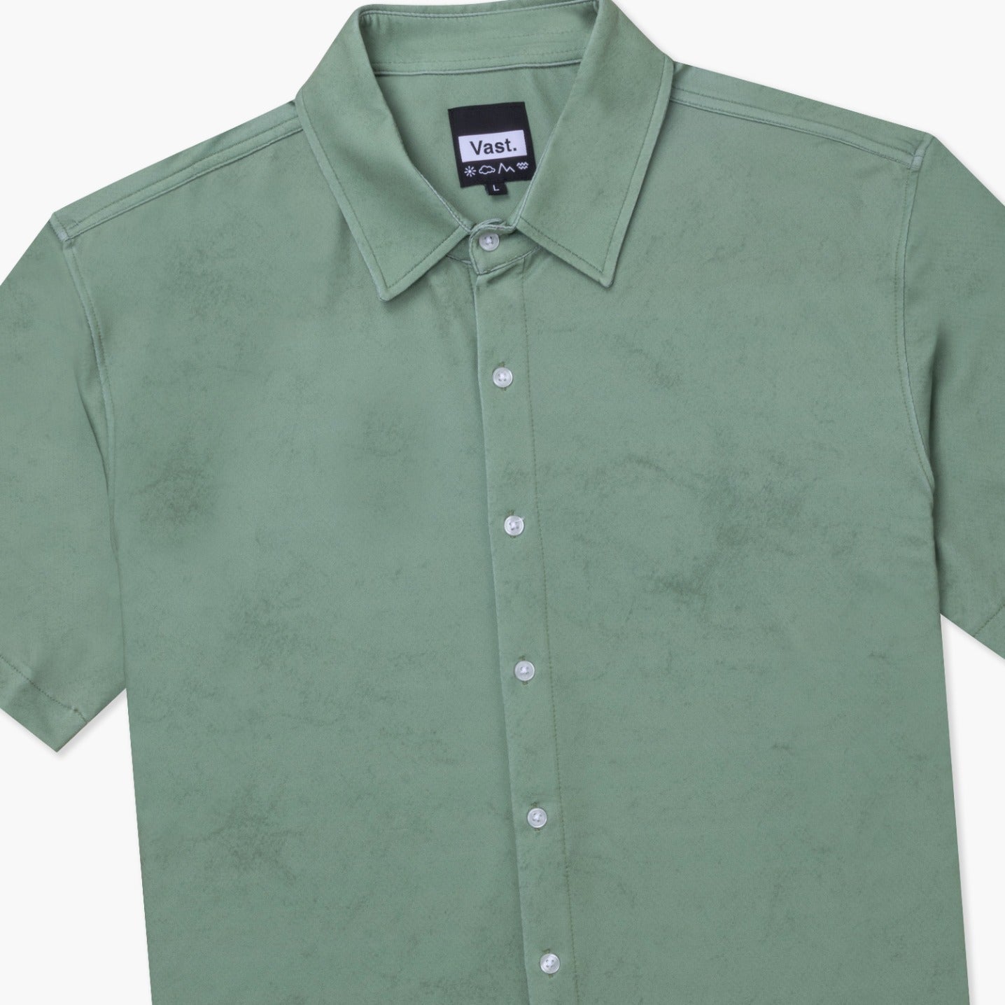 VAST Patina Button Up 防曬機能衝浪短袖襯衫 官方商品圖 3 軍綠色