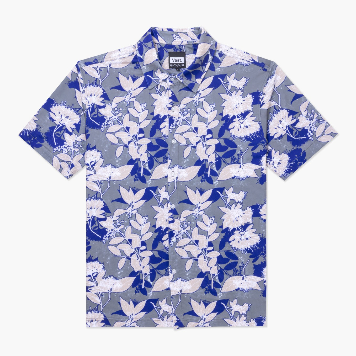 VAST Ode to the Islands Button Up 防曬機能衝浪短袖襯衫 官方商品圖 1 灰色