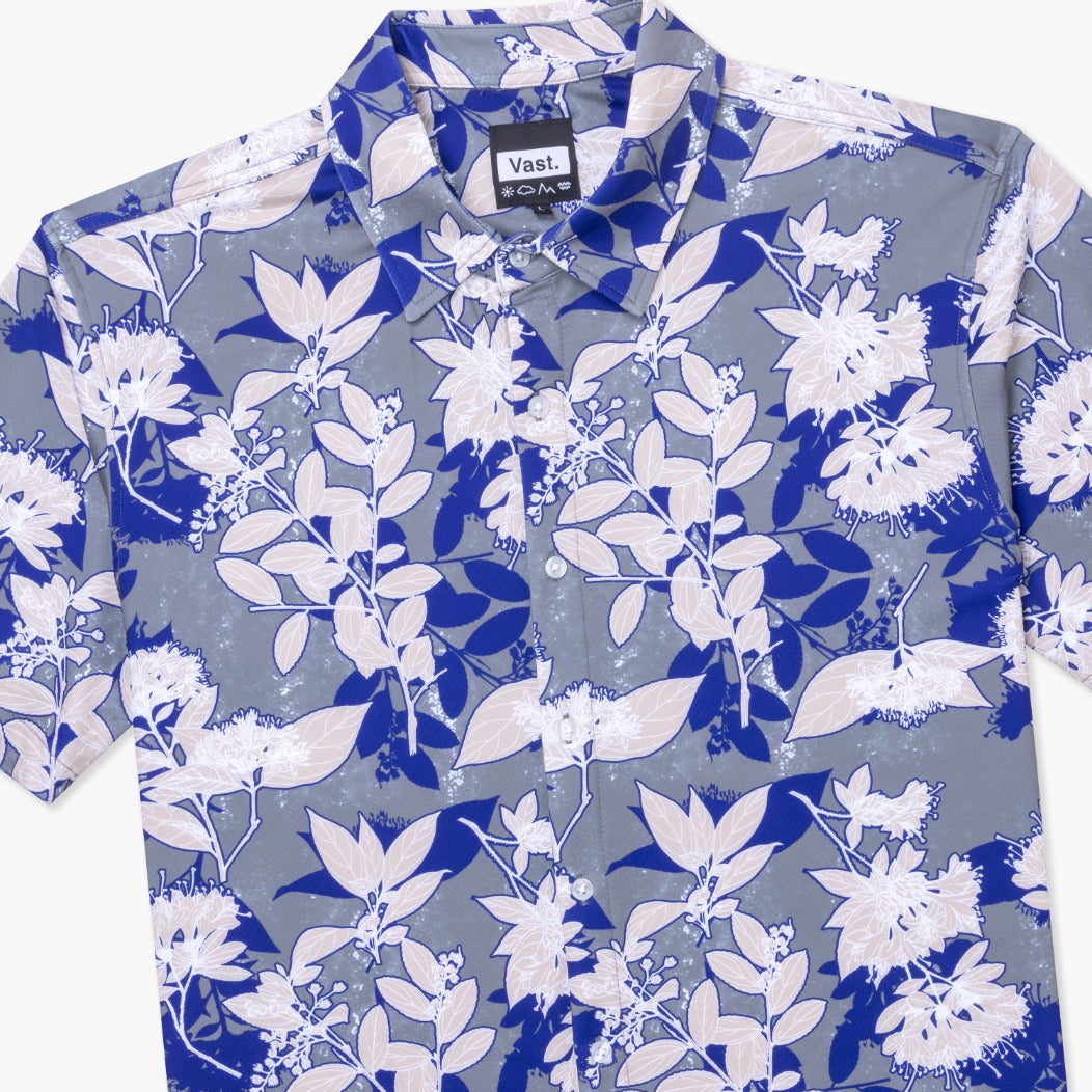 VAST Ode to the Islands Button Up 防曬機能衝浪短袖襯衫 官方商品圖 3 灰色