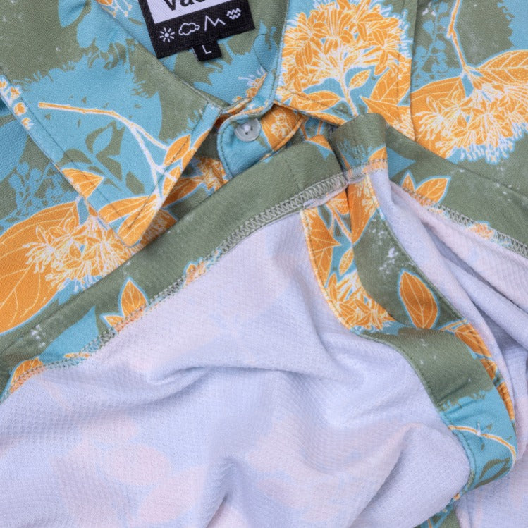 VAST Ode to the Islands Button Up 防曬機能衝浪短袖襯衫 官方商品圖 4 橘紅色