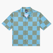 VAST Checker Wise Boxy Fit Button Up 防曬機能衝浪短袖襯衫 官方商品圖 1 軍綠色