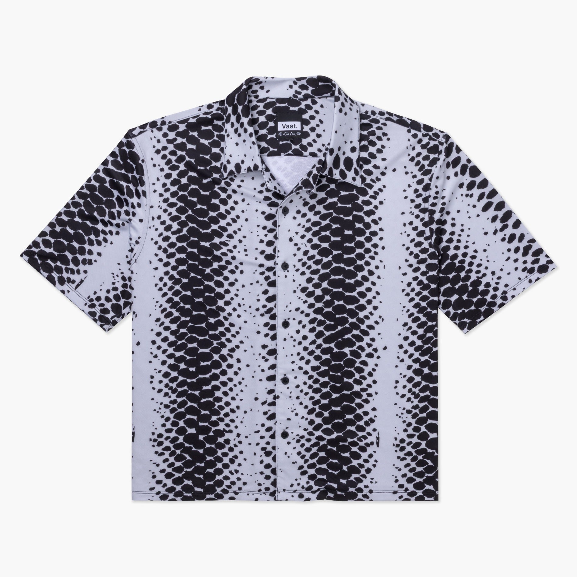 VAST Dead Slow Boxy Fit Button Up 防曬機能衝浪短袖襯衫 官方商品圖 1 黑/白