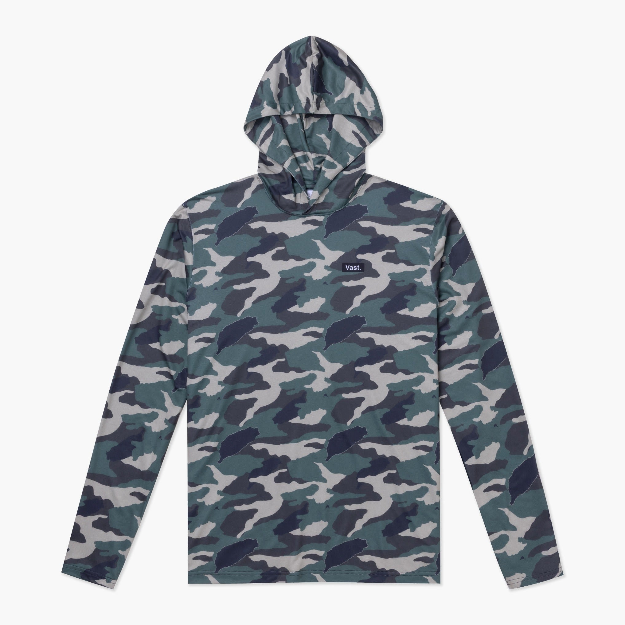 VAST Camo Hooded Long Sleeve Sun Savior 防曬機能帽T 官方商品圖 1 迷彩綠