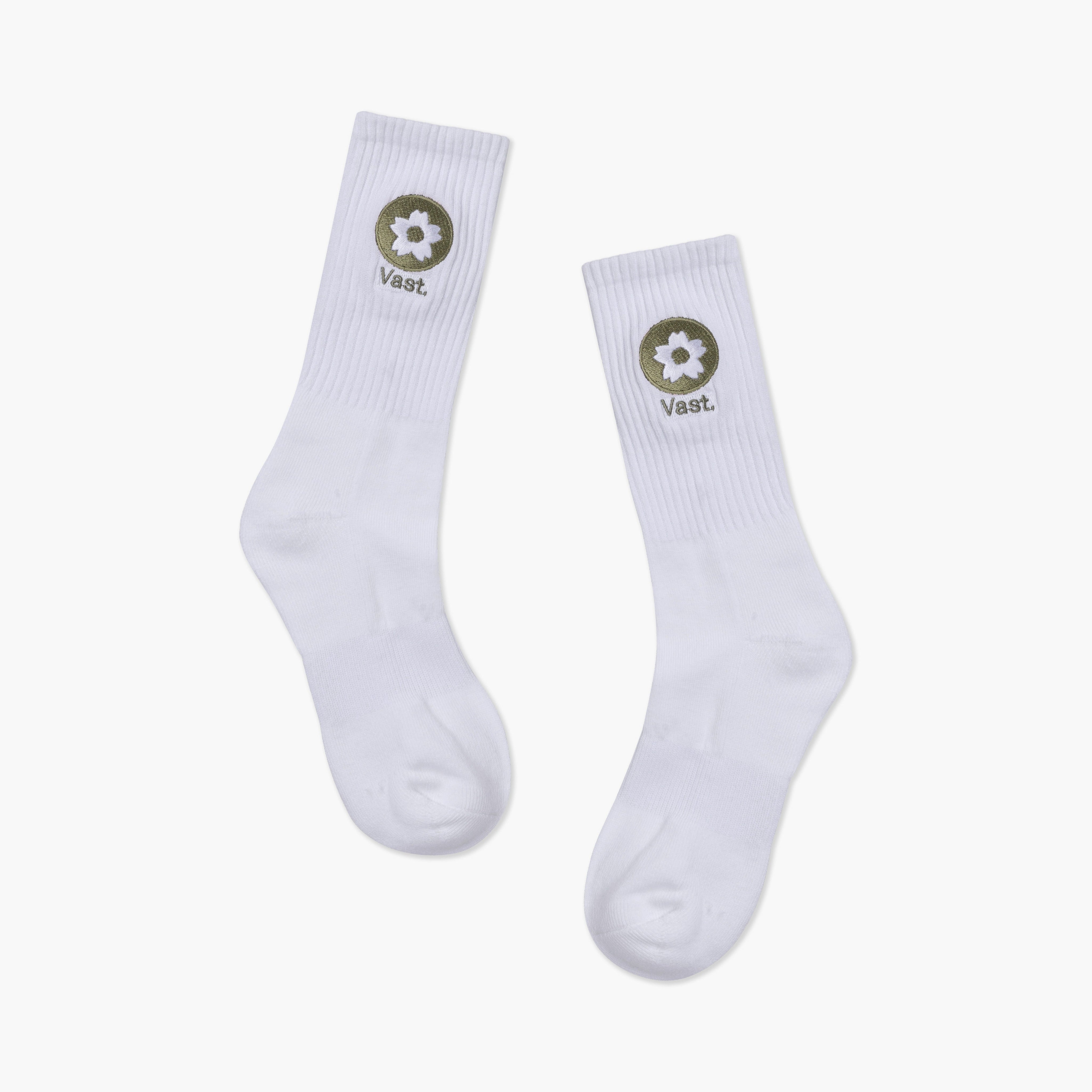 VAST SAKURA Socks 經典櫻花半筒襪 官方商品圖 1 軍綠色