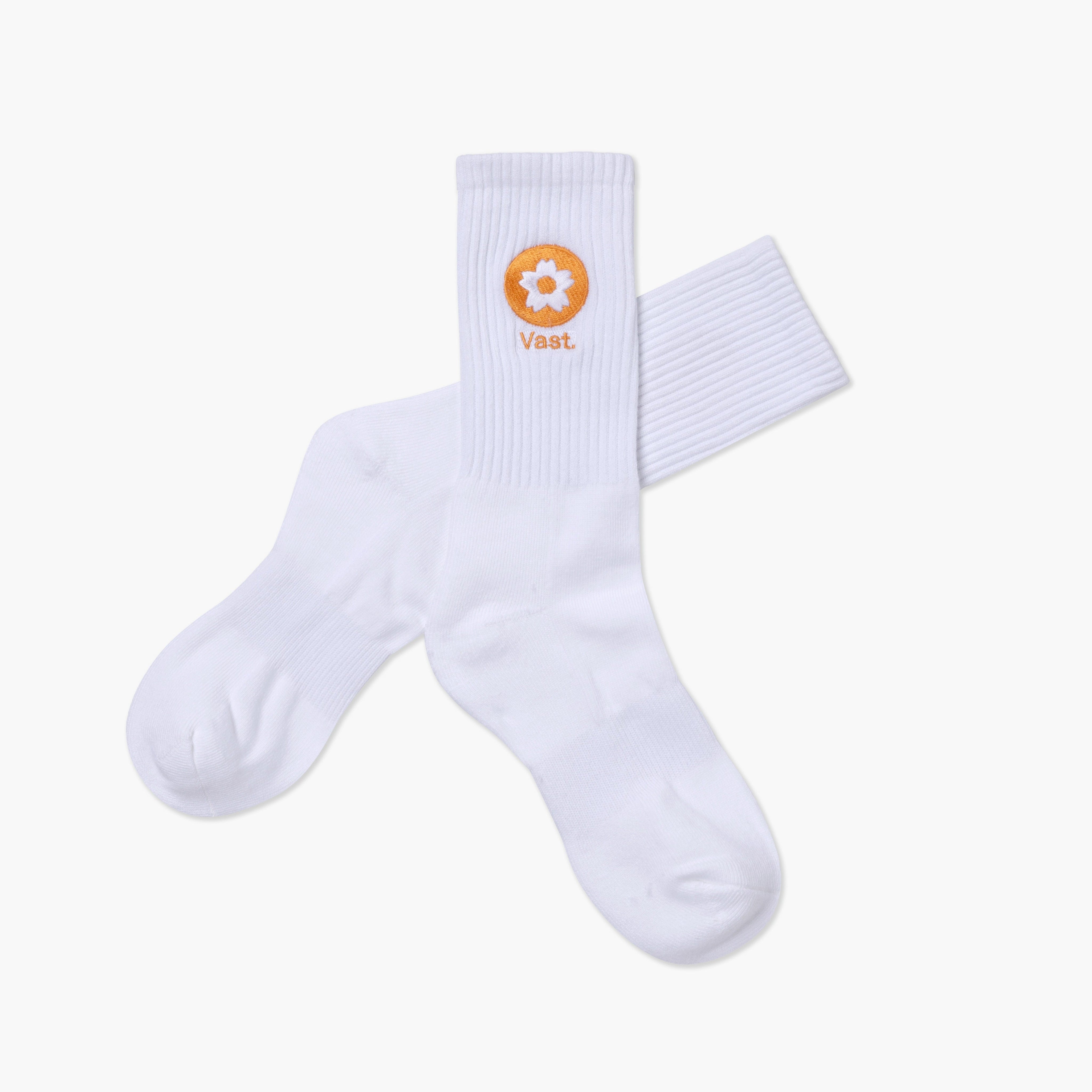 VAST SAKURA Socks 經典櫻花半筒襪 官方商品圖 2 橘紅色