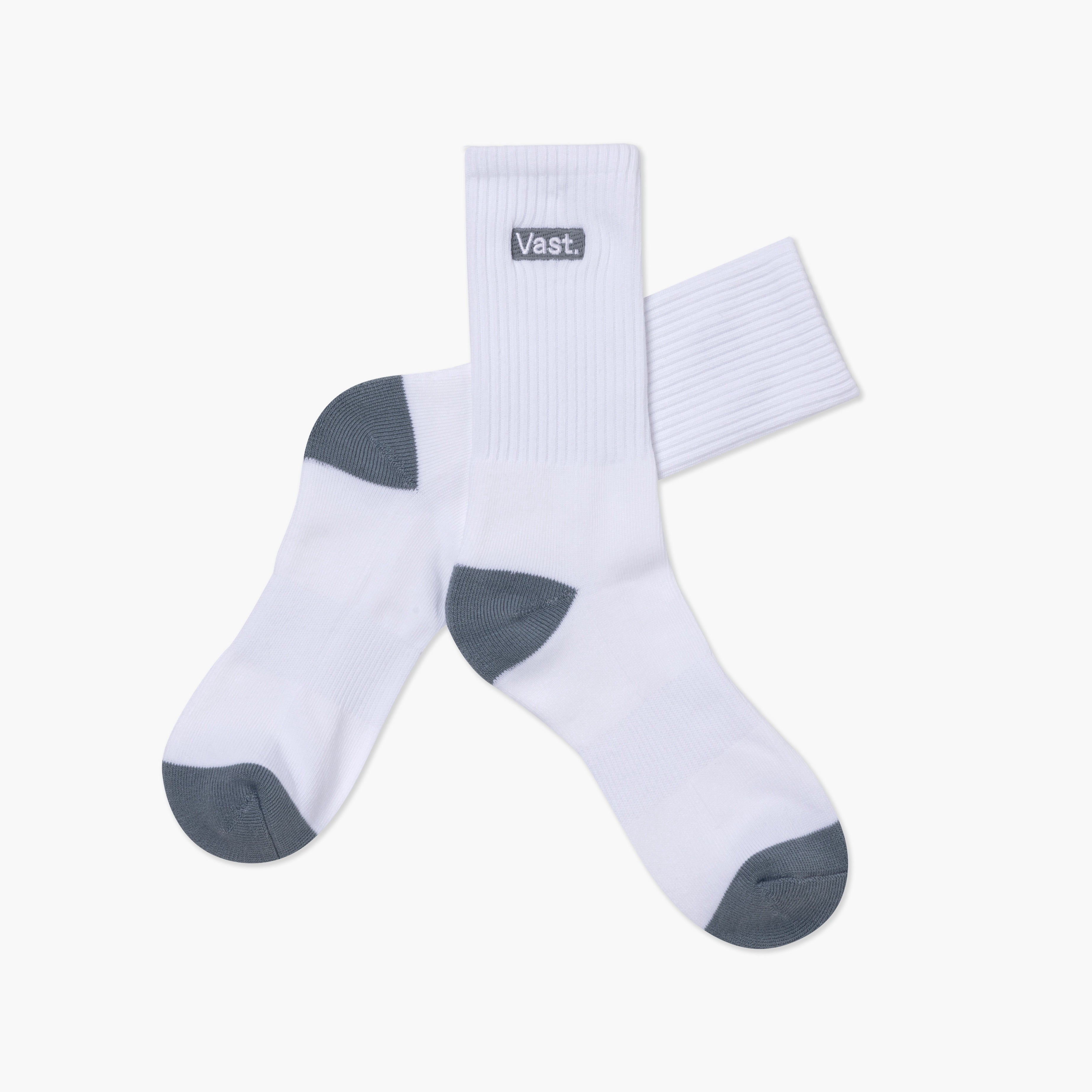 VAST Box Logo Socks 經典LOGO半筒襪 官方商品圖 2 灰藍色