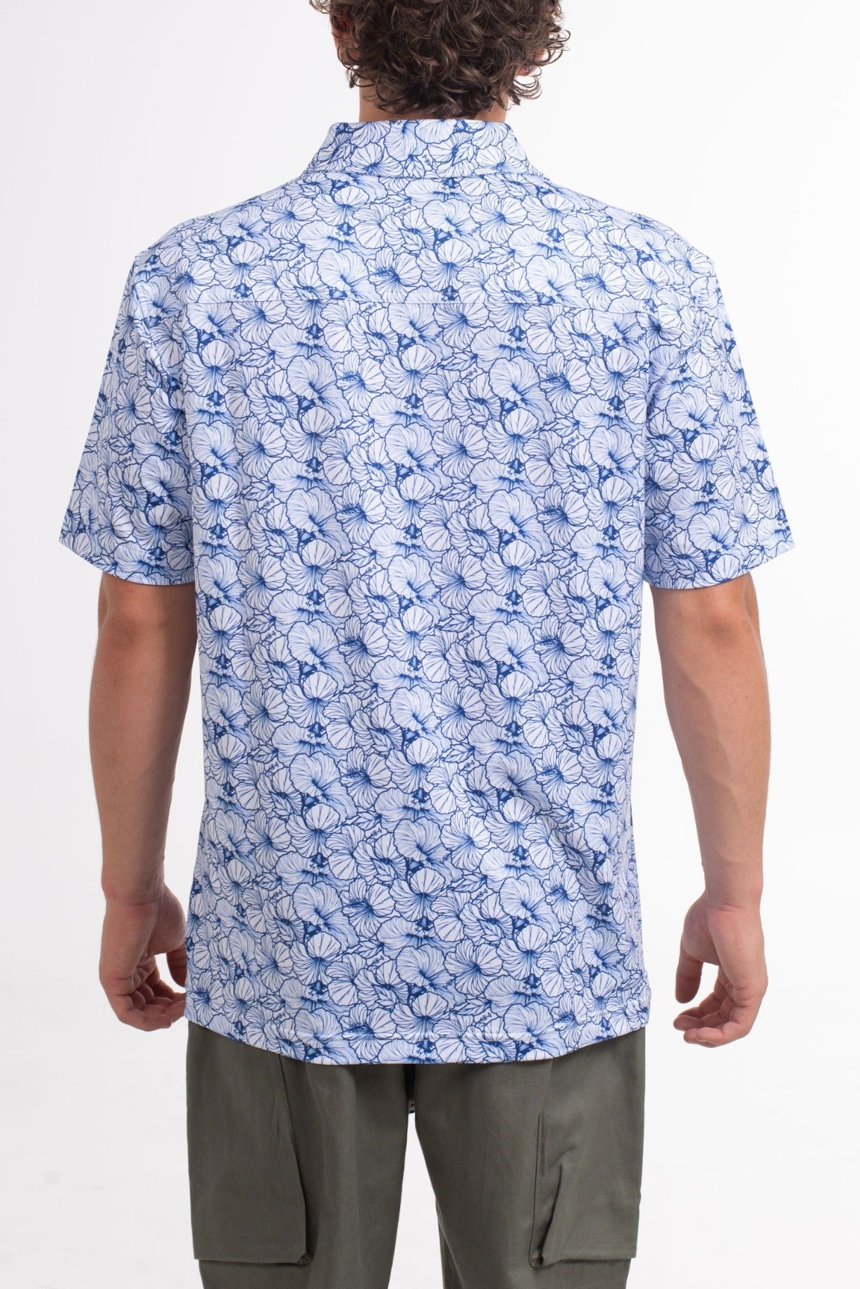 VAST Hibiscus Button Up 防曬機能衝浪短袖襯衫 官方商品圖 6 藍色