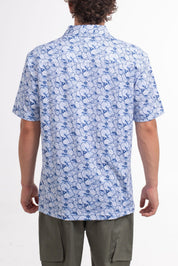 VAST Hibiscus Button Up 防曬機能衝浪短袖襯衫 官方商品圖 6 藍色