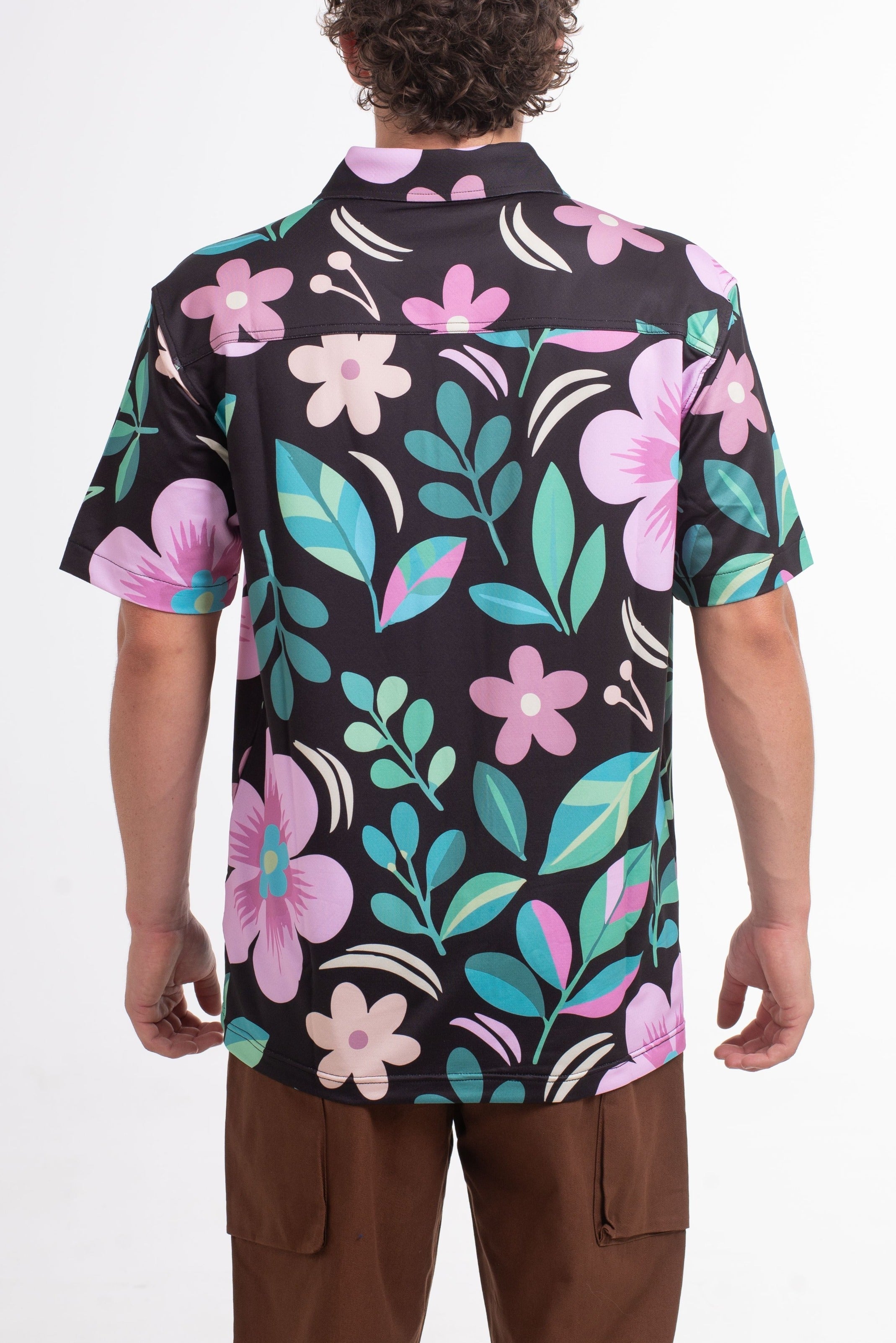 VAST Floral Foliage Button Up 防曬機能衝浪短袖襯衫 官方商品圖 6 粉色