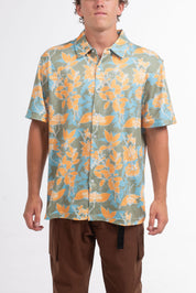 VAST Ode to the Islands Button Up 防曬機能衝浪短袖襯衫 官方商品圖 5 橘紅色