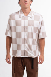 VAST Checker Wise Boxy Fit Button Up 防曬機能衝浪短袖襯衫 官方商品圖 5 奶油白