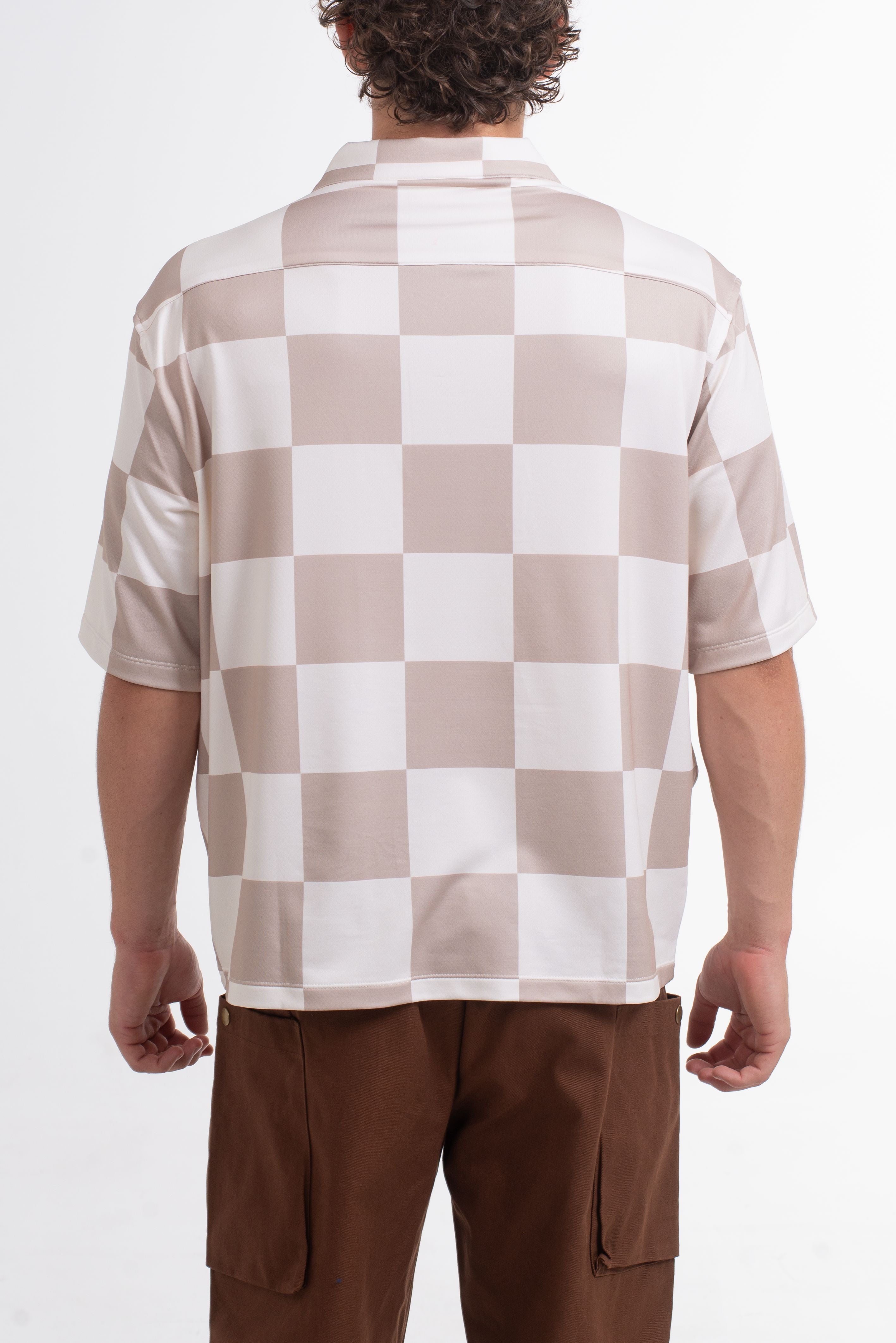 VAST Checker Wise Boxy Fit Button Up 防曬機能衝浪短袖襯衫 官方商品圖 6 奶油白