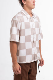 VAST Checker Wise Boxy Fit Button Up 防曬機能衝浪短袖襯衫 官方商品圖 8 奶油白