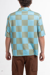 VAST Checker Wise Boxy Fit Button Up 防曬機能衝浪短袖襯衫 官方商品圖 6 軍綠色