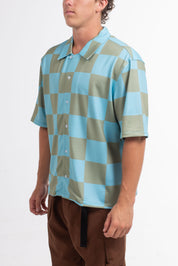 VAST Checker Wise Boxy Fit Button Up 防曬機能衝浪短袖襯衫 官方商品圖 7 軍綠色