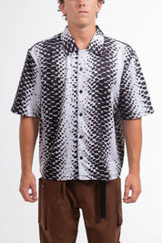 VAST Dead Slow Boxy Fit Button Up 防曬機能衝浪短袖襯衫 官方商品圖 5 黑/白