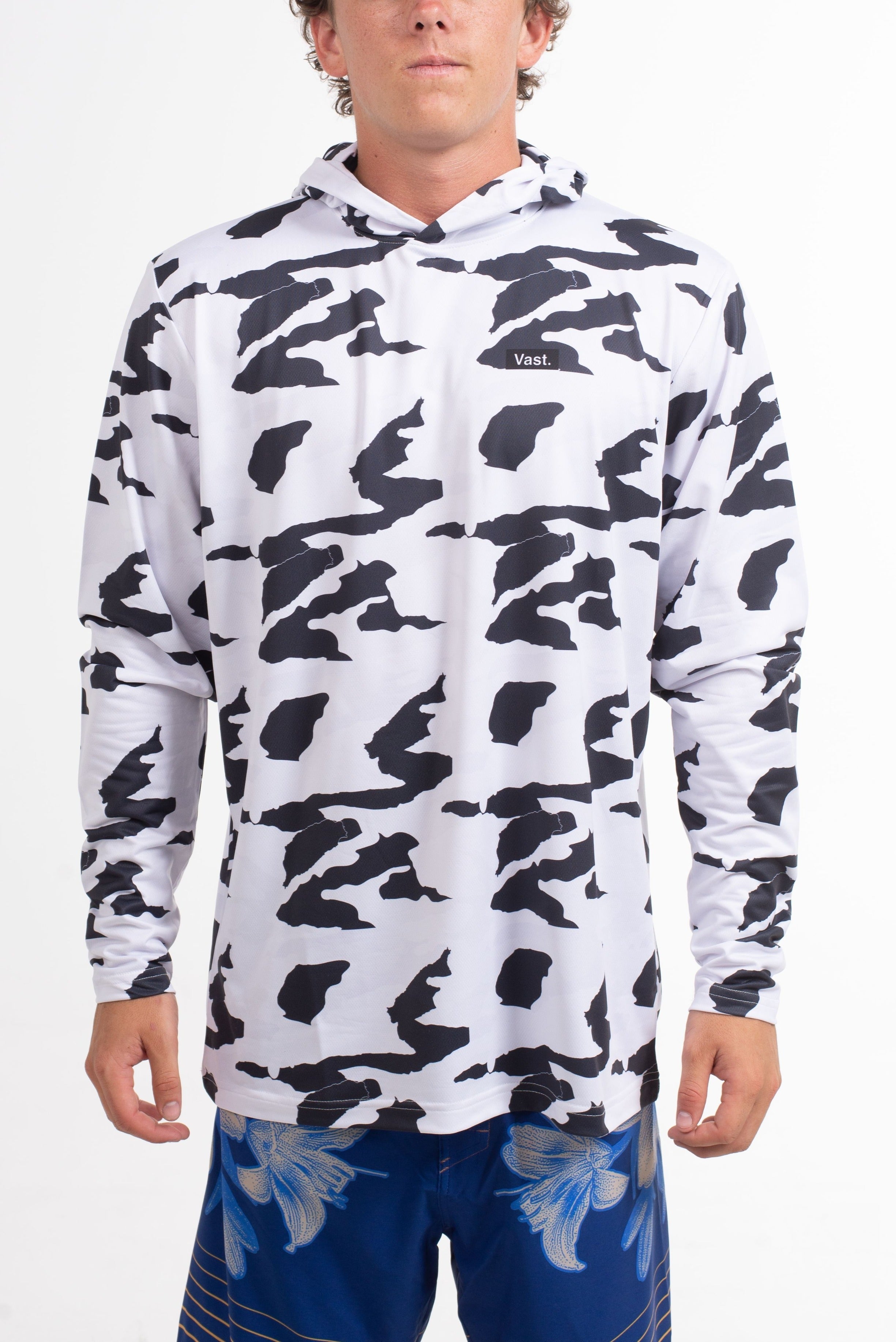 VAST Camo Hooded Long Sleeve Sun Savior 防曬機能帽T 官方商品圖 5 迷彩白
