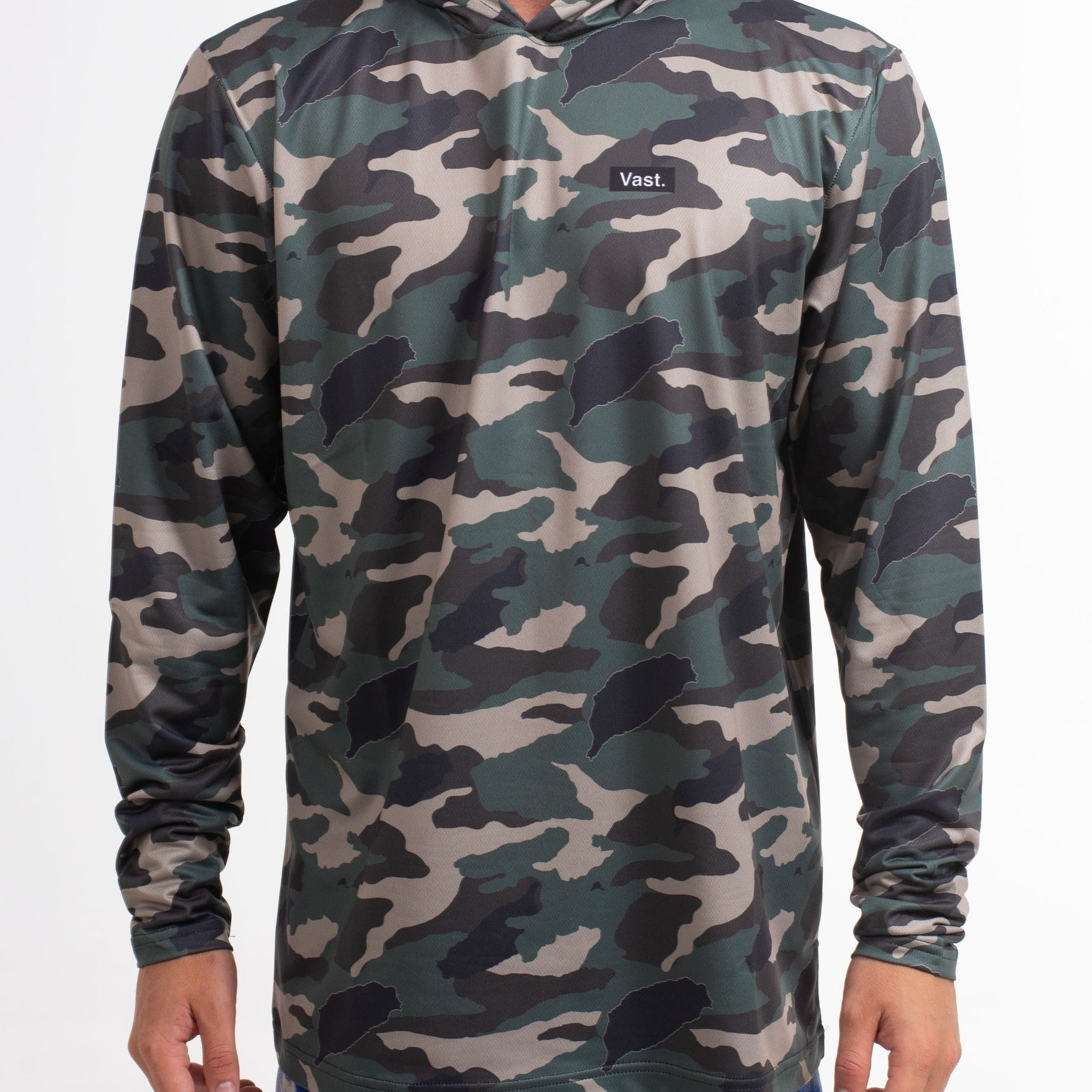 VAST Camo Hooded Long Sleeve Sun Savior 防曬機能帽T 官方商品圖 5 迷彩綠