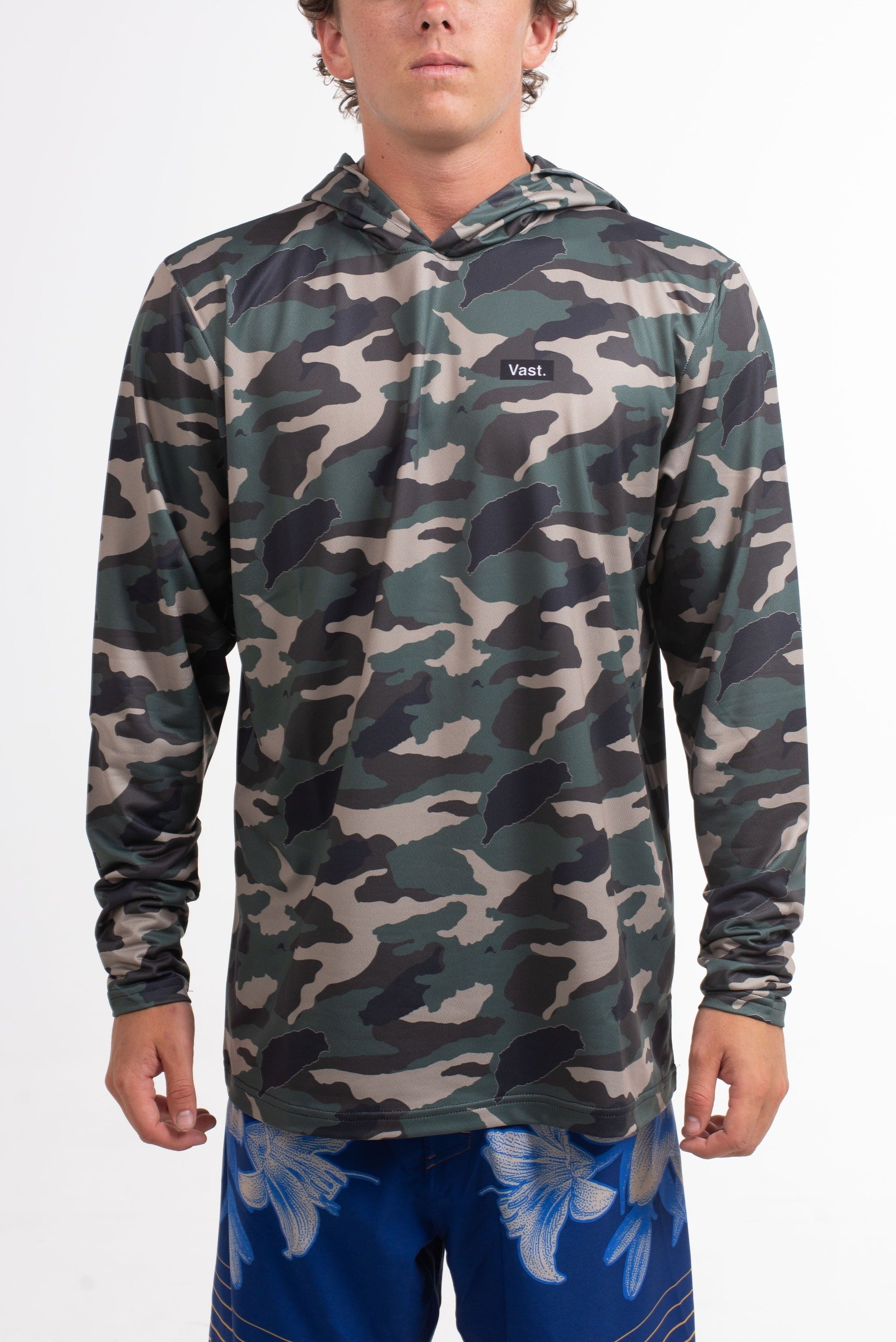 VAST Camo Hooded Long Sleeve Sun Savior 防曬機能帽T 官方商品圖 5 迷彩綠
