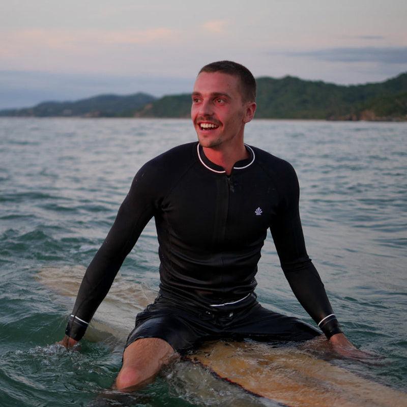 Saint Jacques 3mm 男半身夾克式長袖衝浪防寒衣 - 黑