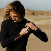 Saint Jacques 3/2 mm 男前拉鍊式全身衝浪防寒衣 - 黑底夕陽橘 (限定款)