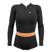 Saint Jacques 3/2mm Jade 女前拉鍊式半身長袖短褲衝浪防寒衣 - 黑底夕陽橘 (限定款)