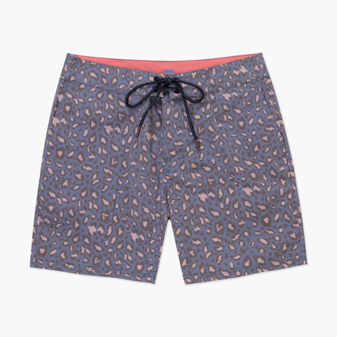 VAST Leopart Print II 復古短版衝浪褲 - 豹紋海軍藍