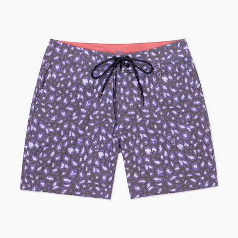 VAST Leopart Print II 復古短版衝浪褲 - 豹紋梅紫