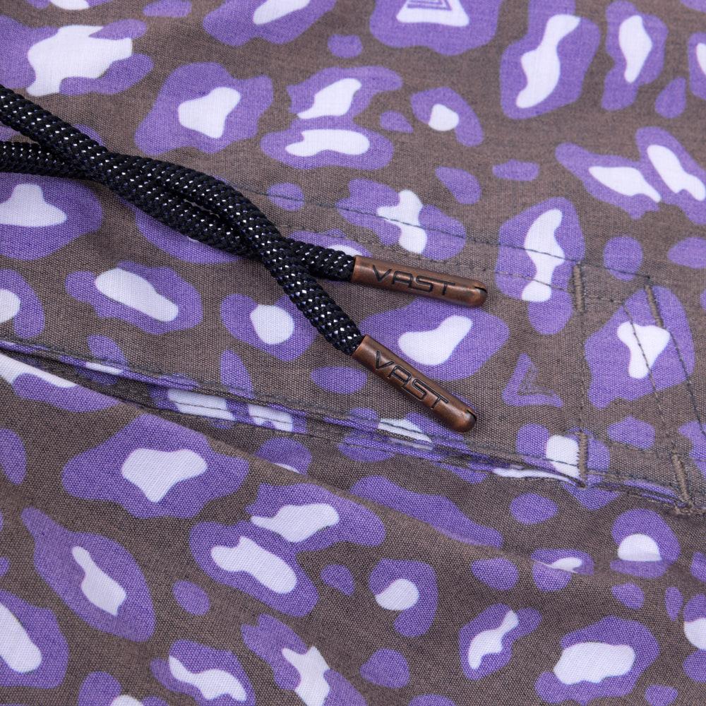 VAST Leopart Print II 復古短版衝浪褲 - 豹紋梅紫