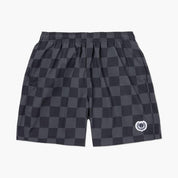 VAST 經典棋盤格 綁繩海灘褲 - 黑