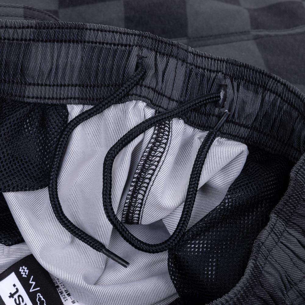 VAST 經典棋盤格 綁繩海灘褲 - 黑