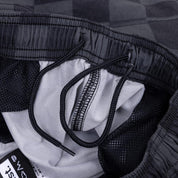 VAST 經典棋盤格 綁繩海灘褲 - 黑