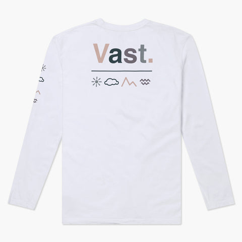 VAST 自然元素棉質長袖上衣 - 白