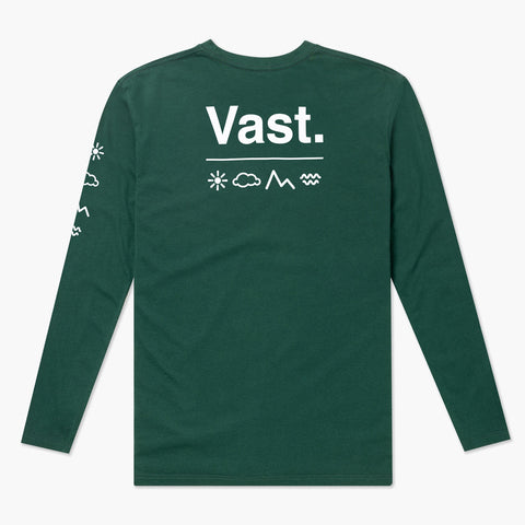 VAST 自然元素棉質長袖上衣 - 綠