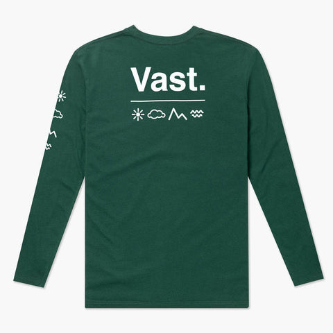 VAST 自然元素棉質長袖上衣 - 綠